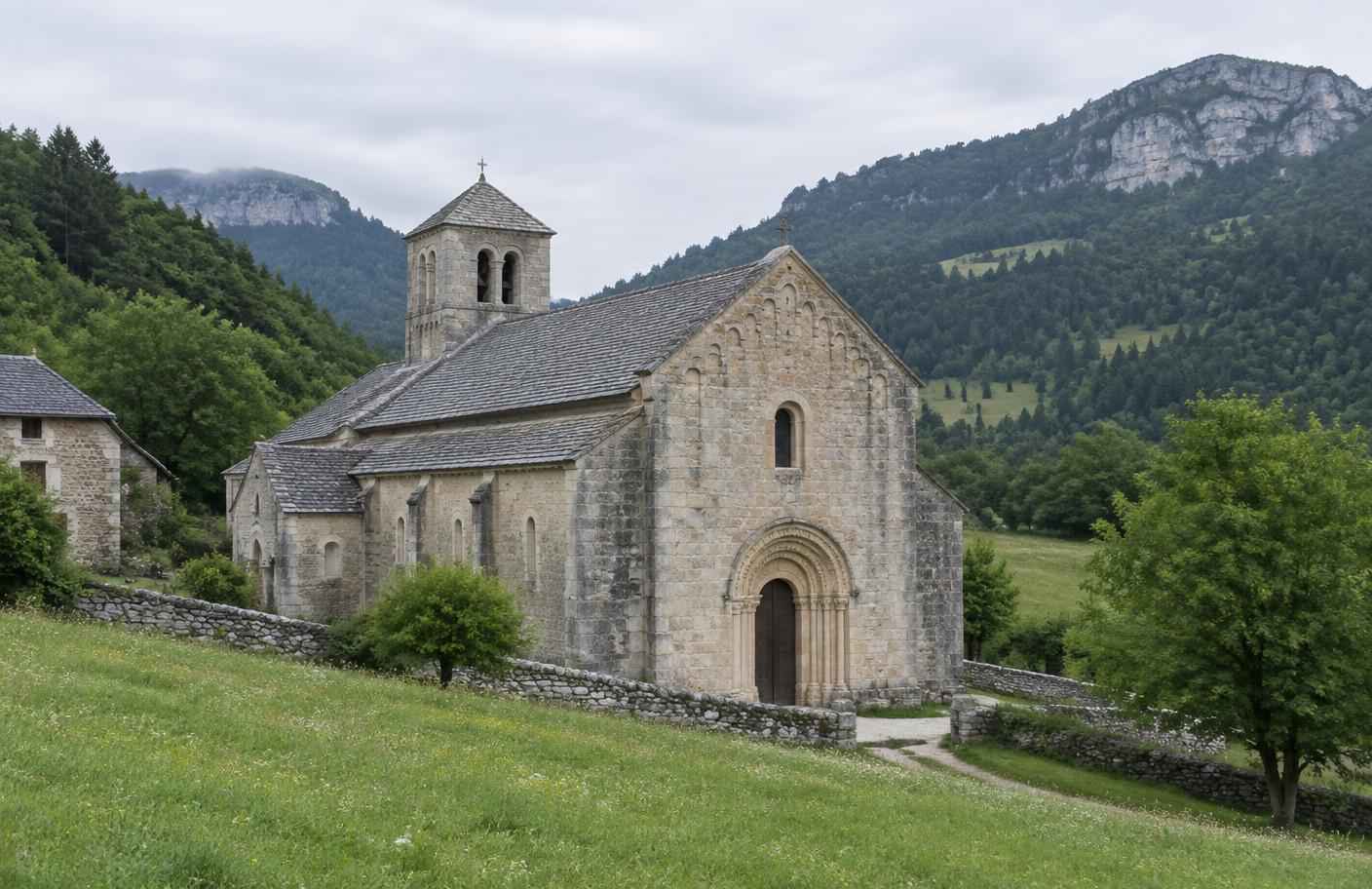 L'abbaye de Léoncel dans son vallon